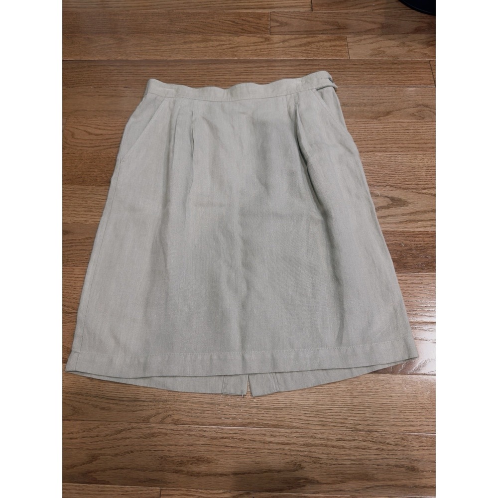 Vintage Lizsport Linen Blend Skirt 14 Summer Coastal Preppy Casual